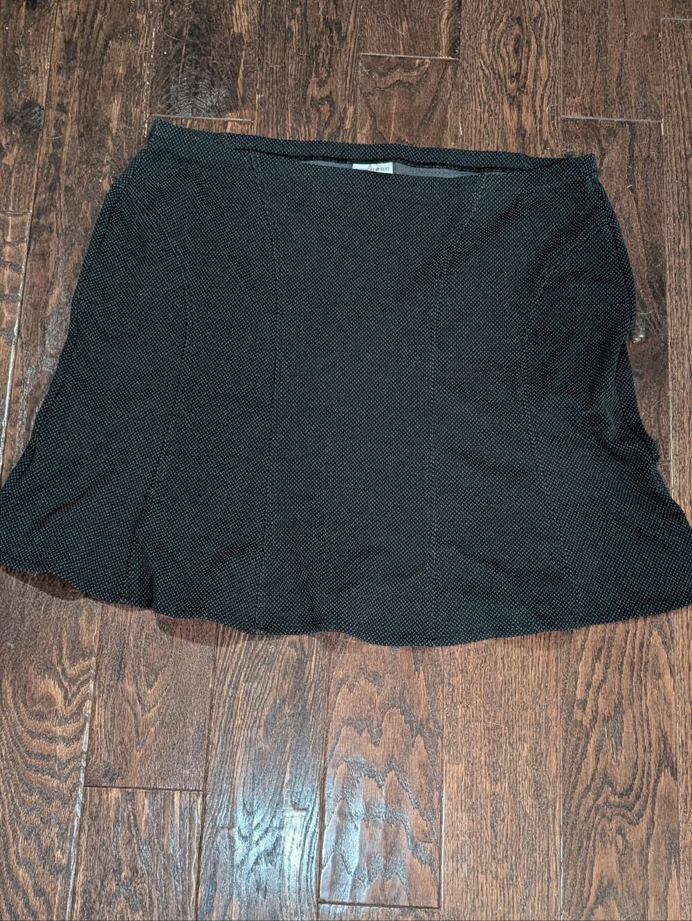 Fashion Bug Flared Knit Skirt Black and Gray